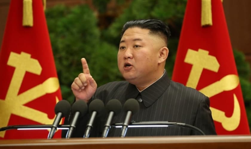 Kim Jong Un no VIII Congresso do Partido Trabalhista Coreano, 30 de junho de 2021. (Foto: Site de fotos públicas)