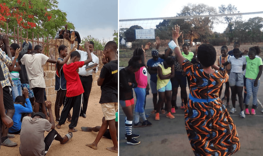Orações e palavra de Deus nas ruas de Zâmbia. (Foto: Reprodução / UGCN)