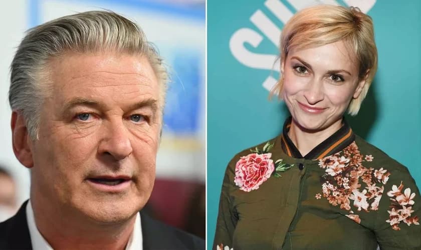 Ator Alec Baldwin e a diretora de fotografia Halyna Hutchins. (Foto: Sonia Recchia/Getty Images/AFP; Angela Weiss/AFP)