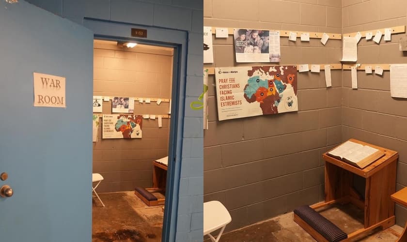 Inspirado no filme “Quarto de Guerra”, o local é usado por detentos para orar. (Foto: Instagram/God Behind Bars).