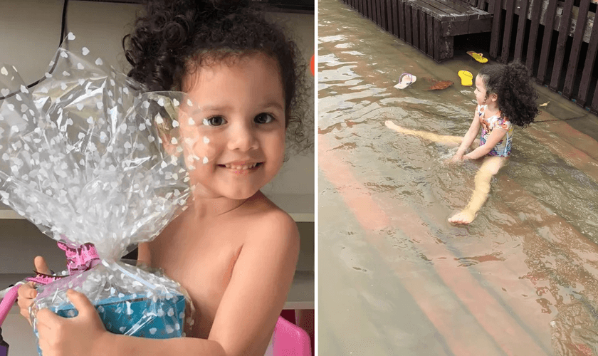 Lara Manuella, de 4 anos, passou mais de 2 minutos submersa e foi retirada da água sem vida. (Foto: Huiltemar Rodrigues/Arquivo Pessoal)