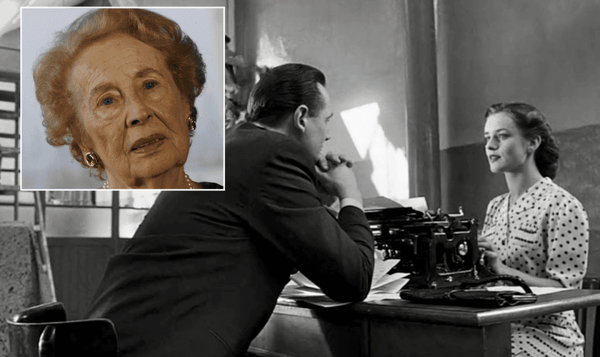 Cena do filme A Lista de Schindler, de 1993; no destaque, Mimi Reinhardt. (Foto: Memória do Cinema)