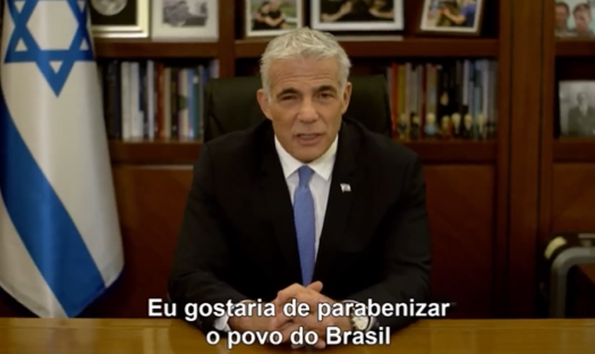 Yair Lapid parabenizou o Brasil por seus 200 anos de Independência na segunda-feira (7). (Foto: Reprodução/Twitter/Yair Lapid).
