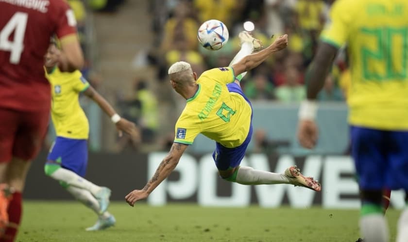 Richarlison na partida do Brasil x Sérvia na Copa do Mundo 2022. (Foto: Lucas Figueiredo/CBF)
