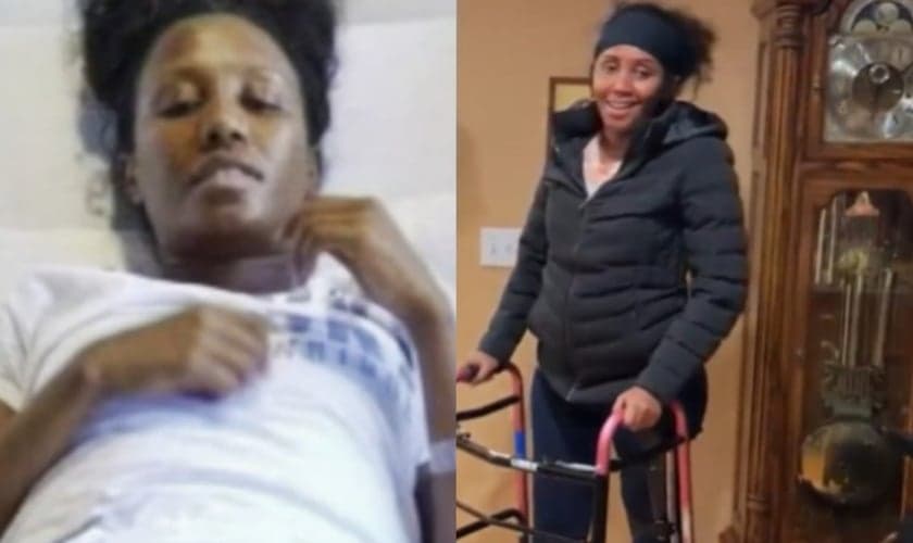 Naomi Bogale deu seus primeiros passos, em um verdadeiro milagre. (Foto: Reprodução/YouTube/CBS Colorado).