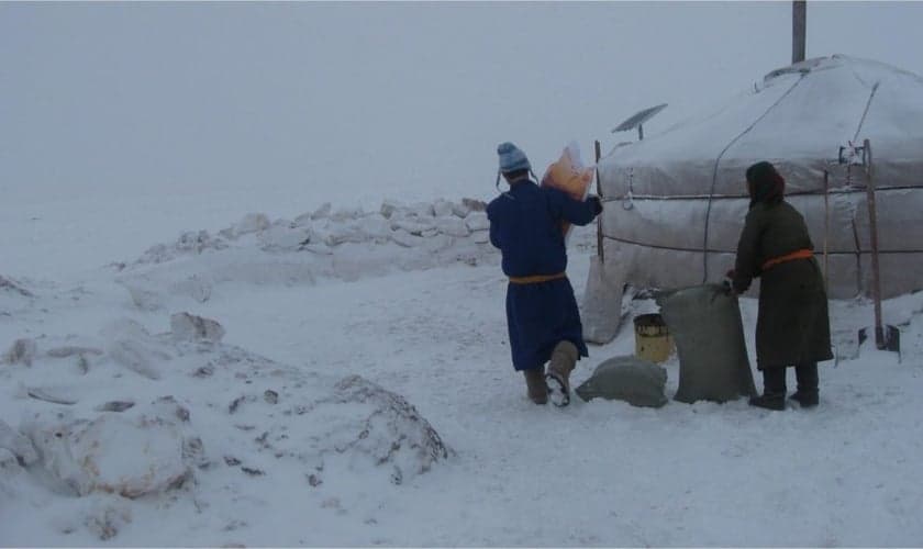 As temperaturas da Mongólia são abaixo de zero. (Foto: IMB)