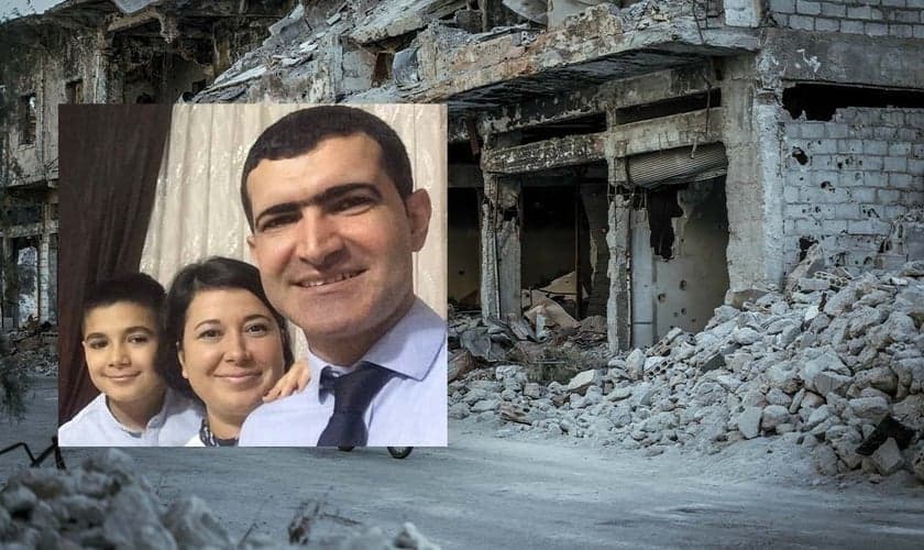 O pastor Hakan e sua esposa Pola, mortos no terremoto na Turquia; no destaque, o filho Yoel. (Foto: Reprodução/Calvary Chapel Magazine)