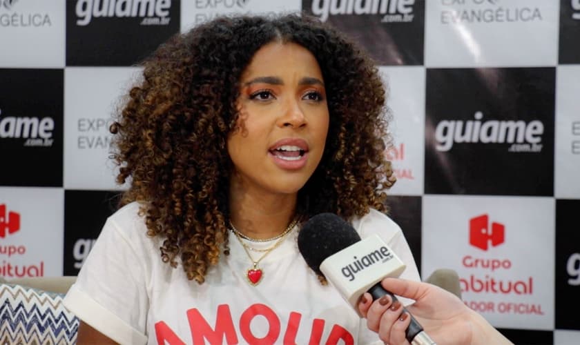 Gabriela Gomes na Expoevangélica 2023. (Foto: Reprodução/Guiame).