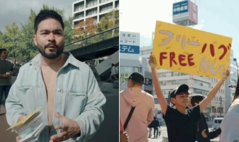 Yudi e cristãos brasileiros evangelizaram em Sakai. (Foto: Reprodução/Instagram/Yudi Tamashiro).