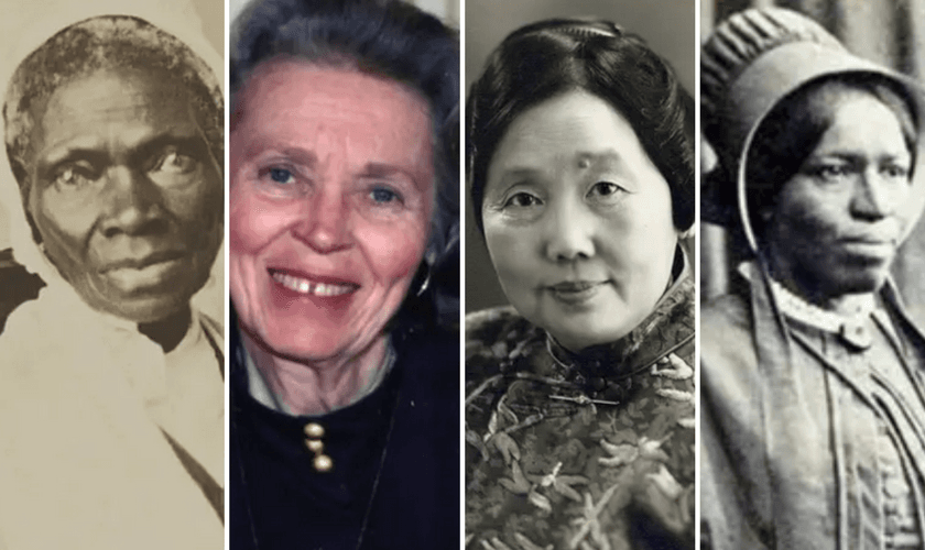 Sojourner Truth, Elisabeth Elliot, Shi Meiyu e Amanda Smith. (Fotos: Creative Commons)