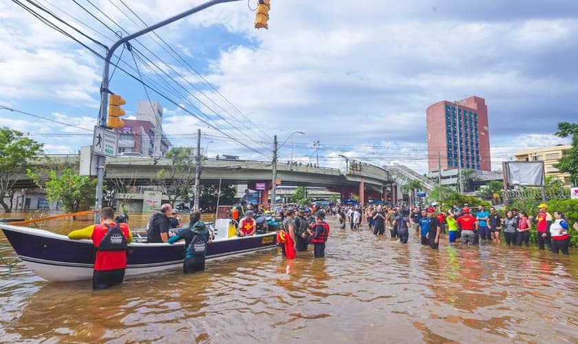 O Rio Guaíba invadiu Porto Alegre e parte da Região Metropolitana. (Foto: Divulgação/PMPA).