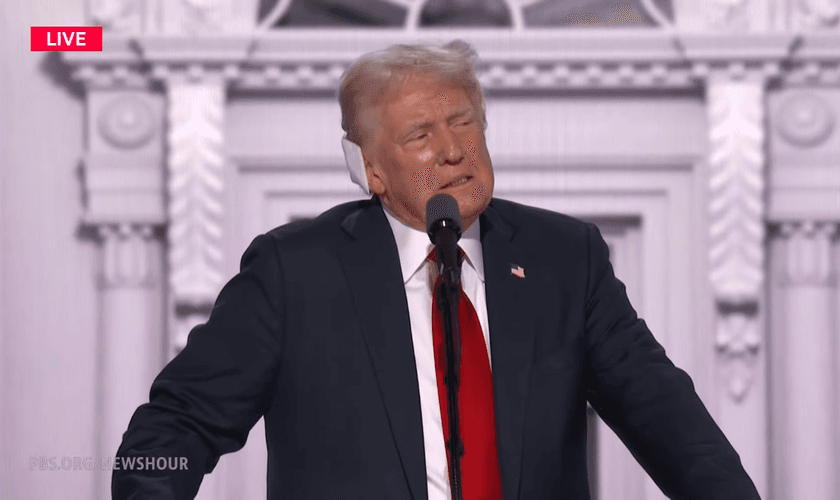Donald Trump discursou na Convenção Nacional Republicana. (Foto: Reprodução/YouTube/PBS NewsHour).