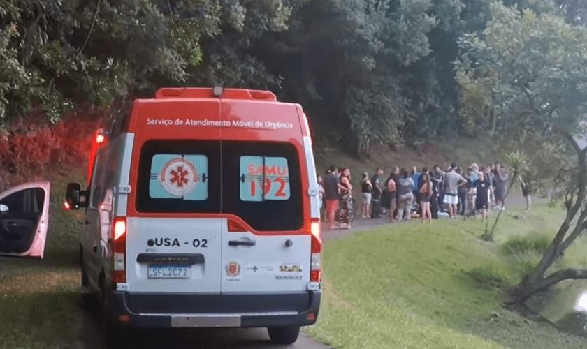 O acidente aconteceu na Represa do Passaúna em Curitiba. (Foto: Reprodução/YouTube/RIC TV).