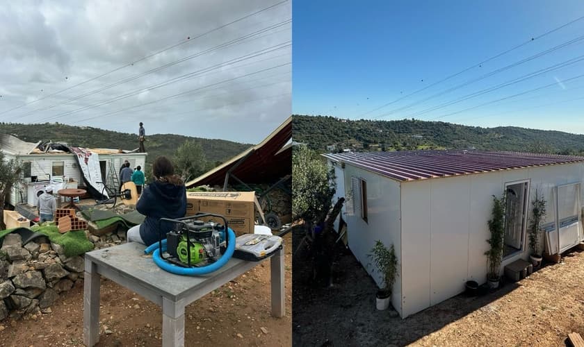 O antes e depois da residência. (Foto: Arquivo pessoal concedido ao Guiame)