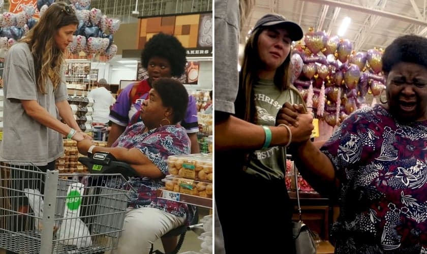 A jovem e a mulher no supermercado. (Foto: Reprodução/Instagram/Lifestyle Christianity)