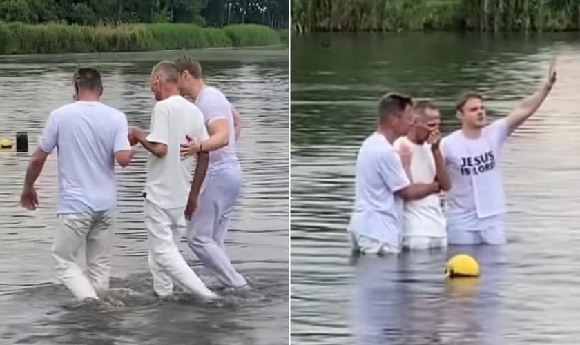 Cristãos realizaram o batismo como o último desejo do homem. (Foto: Reprodução/Facebook/Yvonne Yvonne Yvonne Yvonne).