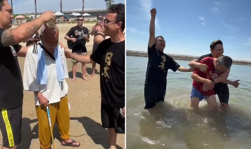 Os japoneses foram batizados na rua. (Foto: Reprodução/Instagram/Marcos Sogabe)