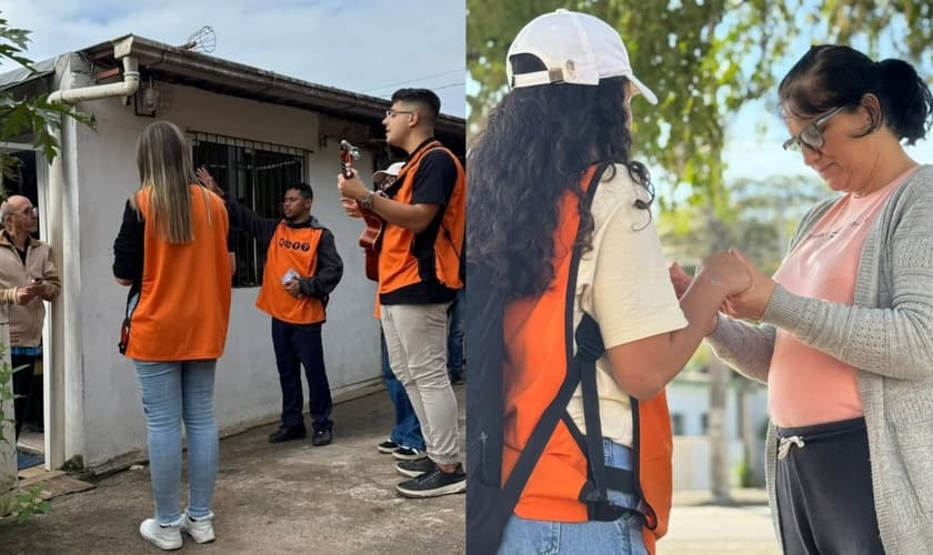 Alunos de um centro de treinamento missionário evangelizaram em Blumenau. (Foto: Instagram/CIADESCP).