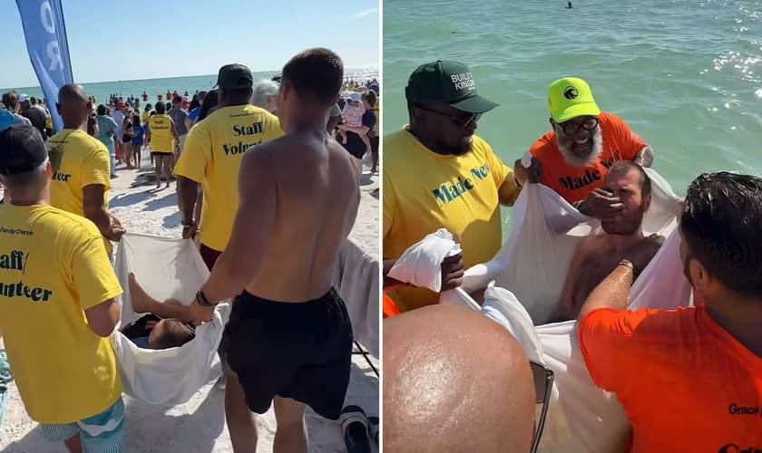 O batismo de Ulysses. (Foto: Reprodução/Instagram/Grace Family Church)