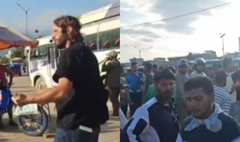 David Ramirez e cristãos locais foram atacados por uma multidão. (Foto: Reprodução/Instagram/David Ramirez).