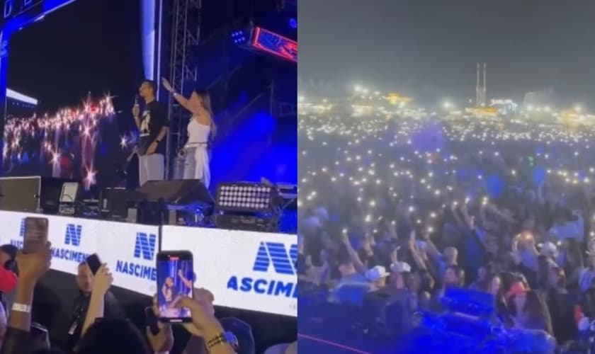 Os jovens usaram uma estratégia para pregar o amor de Deus ao público. (Foto: Reprodução/Instagram/Bispa Sonia Hernandes).