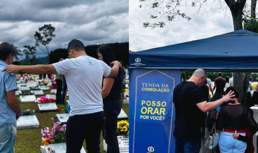 Cristãos pregaram a esperança em Jesus aos enlutados. (Foto: Instagram/CIADESCP).