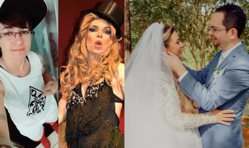 Riquelmo e Aline casaram, após serem restaurados por Deus. (Foto: Reprodução/YouTube/Edifique Podcast/Reprodução/Instagram/Riquelmo Araujo).